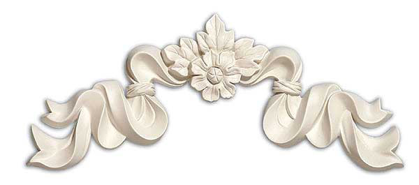 Rosettes and Ribbons wall decor white finish - Perfect for massing